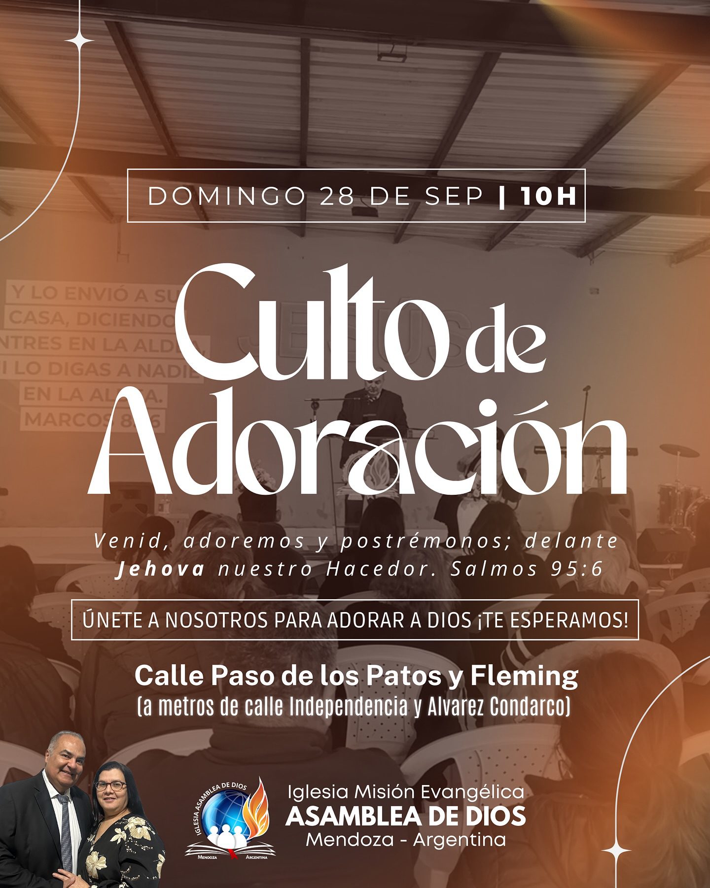 Este domingo a las 10h, hay un lugar preparado para ti y tu familia. Dios tiene un mensaje especial para tu corazón... Y te espera con los brazos abiertos.
📍 Calle Paso de los Patos y Fleming ( a dos cuadras de la calle Independencia a metros de la calle Alvarez Condarco)
📖 Dios tiene un plan glorioso para tu vida y tu familia. Te esperamos 🙏🏼